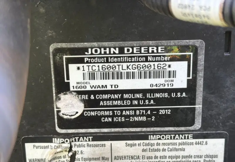 2019 John Deere 1600 WAM TD photo 70